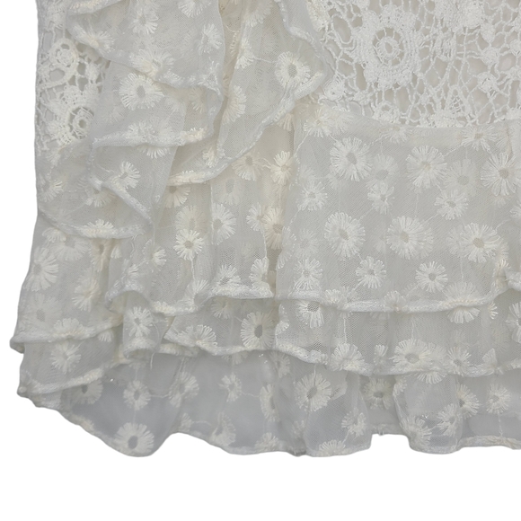 Anthropologie Verb Pallavi Singhee Ruffle Top Ivory Medium - Picture 7 of 11